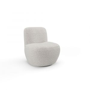Fauteuil pivotant en tissu bouclette gris clair