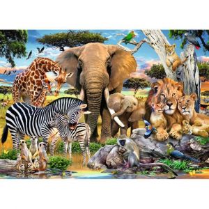 Ravensburger Puzzle 500 pi&egrave;ces Format Large - Les b&eacute;b&eacute;s de la Savane - Adultes et Enfants d&egrave;s 12 Ans - Puzzle de qualit&eacute; sup&eacute;rieure - 12001026