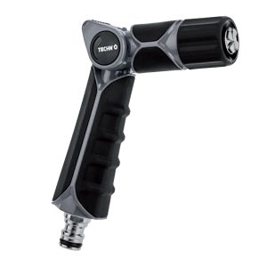 Techno Pistolet d'arrosage jet droit réglable - On-Off au pouce - Connecteur métal - Métal tri-matière