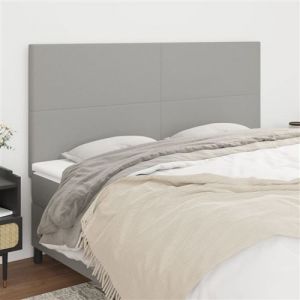 VidaXL Lot de 4 T&ecirc;tes de lit Style Scandinave pour chambre &agrave; coucher Gris clair 90x5x78/88 cm Tissu - Gris