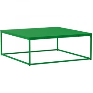 Oviala Table basse carrée moderne L90 cm vert