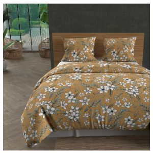 Image de Soleil d'Ocre Parure housse de couette en coton 57 fils 240x220 cm MANON camel, par - Taupe