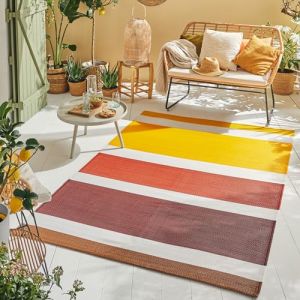 Nazar Tapis extérieur réversible motif ligne - Multi - 180x280 cm