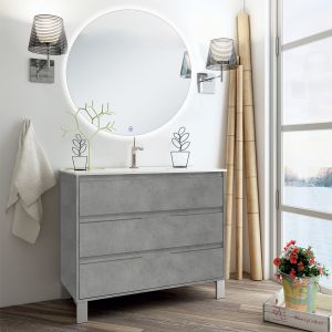 -17% - Cosyneo - Meuble de salle de bain - TIRIS 3C et miroir Led SOLEN - 80cm