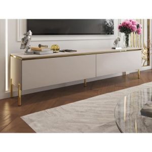Pascal Morabito Meuble tv avec 2 portes - Beige et doré - vukia de