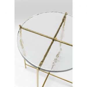 Image de Kare Design Table d'appoint en verre brut et acier doré