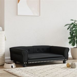 VidaXL Lit pour chien noir 95x55x30 cm similicuir
