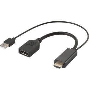Renkforce RF-4777274 hdmi / DisplayPort Câble adaptateur [1x hdmi mâle, usb 2.0 type a mâle - 1x DisplayPort femelle] n