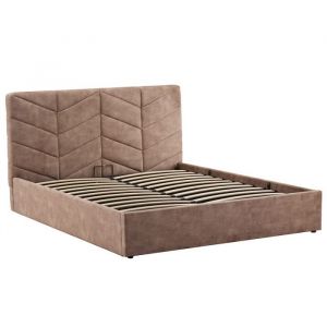Lit coffre en Velours 160x200 cm taupe