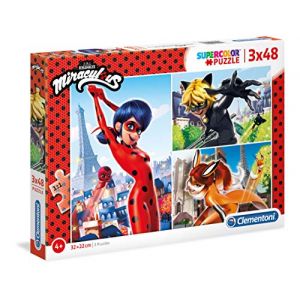 Image de Clementoni Puzzles - Supercolor 3x48 pièces - Miraculous