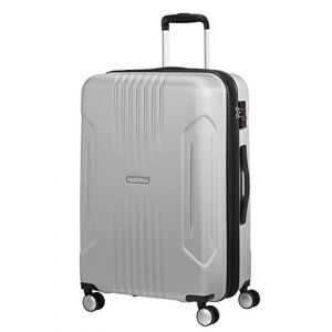 Image de American Tourister Tracklite - Spinner M Extensible Valise, 67 cm, 71/82 L, Argent