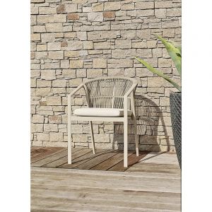 Remarquable Lot de 2 fauteuils de jardin - Grège