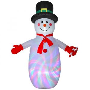 Outsunny Bonhomme de neige gonflable LED No&euml;l H.240cm mat&eacute;riel fixation et souffleur inclus