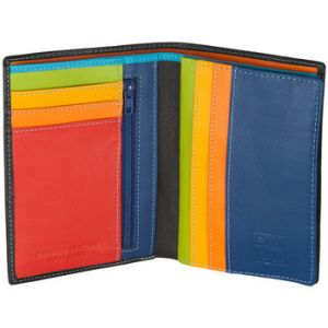 Dudu Portefeuille pour Homme à Volets en Cuir Multicolore avec Fermeture éclair Noir