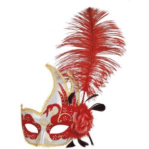 Image de Masque Loup Plume Rouge