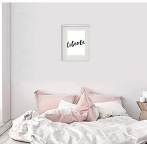 Shot Cadre Photo Liberte 30x40cm avec P e Partout Tableau Bois Verre (BLANC)