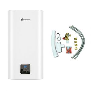 Chauffe Eau Electrique Plat Mural Multipositions Kimoro Sannover 30 Litres + Kit d'Installation Complet NF