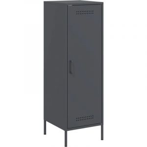 VidaXL Buffet haut anthracite 36x39x113 cm acier, buffet, placard, armoire lat&eacute;rale, armoire, armoire de rangement, armoire haute, meuble de salon