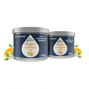Image de Glade Aromatherapy Bougie, Pure Happiness, Infus&eacute;es Huiles Essentielles, Orange & Neroli - 2 Bougies