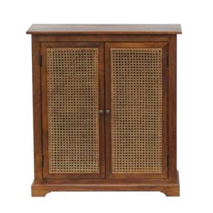 Buffet en manguier et cannage en rotin 2 portes Georges