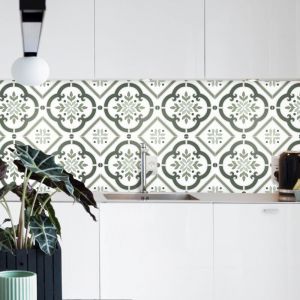 Stickerdecofr - Cr&eacute;dence Adh&eacute;sive Carrelage Olive 100 x 50 cm