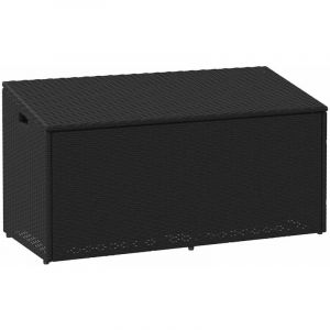 VidaXL Boîte de rangement de jardin noir 110x50x58 cm résine tressée
