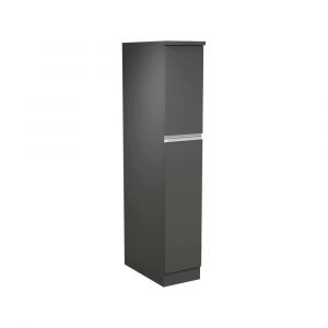 Dmora - Garde-manger Dcasiragh, Armoire polyvalente, Meuble de rangement avec 2 tiroirs, 100% Made in Italy, 30x60h165 cm, Anthracite et Ardoise