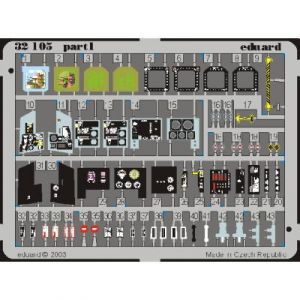 Eduard Accessoire intérieur de McDonnell Douglas F/A-18 Hornet 2ème partie - pièces pré-peintes en couleur (pour maquettes Academy) 1/32EDUA32510 - K