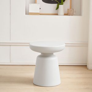 Table basse Posio ronde 44 x &oslash; 40 cm blanc [en.casa]