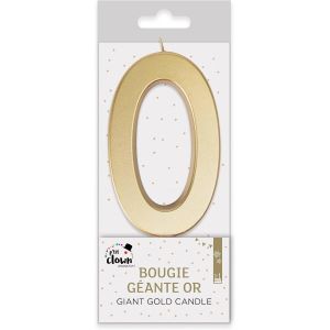 Ruedelafete Bougie anniversaire Géante OR chiffre 0