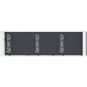 Casanoov - Portail coulissant 5m sunny 500 x 140cm aluminium gris