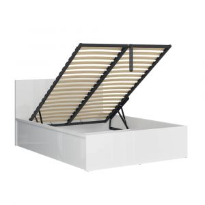 Lit coffre 140x200 sommier inclus Edwin Blanc
