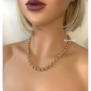 Collier - Bijouxia - Maille Jaseron - Plaqu&eacute; Or 18 Carats - 50cm - 45g