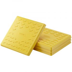 wiltec 4x Cale de support carrée pour stabilisateur de 5e roue et pour crics 218 x 218 x 10 mm, Cale pour stabilisateur télescopique ou remorque,