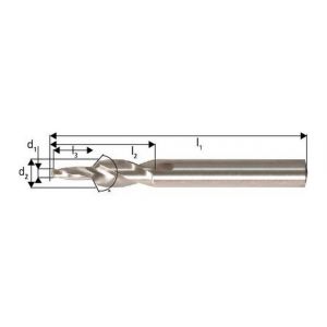 Guhring Foret étagé avant-trous queue cylindrique 90° M5 4,2x5,5mm