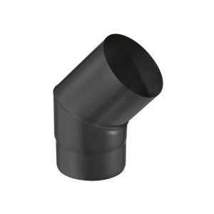 Joncoux Coude pour évacuation des fumées - 45°d'angle - émail 0.7MM - noir mat - Ø180MM