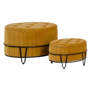 Pouf tissu synthétique BigBuy Home