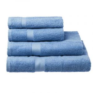 Wadiga Serviette Invit&eacute; / Essuie-mains 100% Coton Bleu Ciel - 30x50cm - Bleu