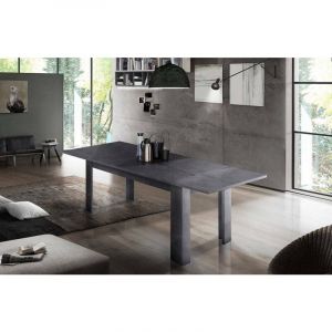 Table à rallonge Dkofle, Console extensible jusqu'à 10 places, console extensible 100% Made in Italy, cm 140/190x90h75, Slate Grey - Dmora