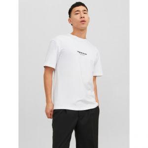 Jack & Jones T-shirt Relaxed Fit Col ras du cou Manches courtes Blanc