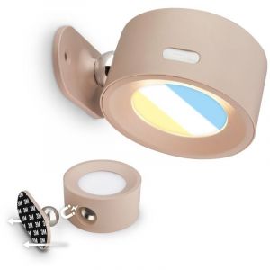 BRILONER Sticklights - Lampe murale sans électricité ni perçage avec batterie, tactile, dimmable, CCT, fixation magnétique amovible, applique murale sans fil, 9x7,5x4 cm, beige