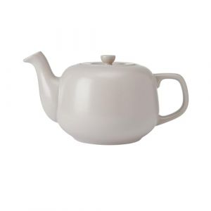 La Cafetière Théière classique de couleur latte/crème, avec anse confortable, bec verseur anti-goutte, pour 4 tasses, convient pour sachets de thé, facile à nettoyer, passe au lave-vaisselle, 1,2 l