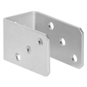 Ancrage pour poteau en bois de type U - 50 mm base de poteau montage sur poteau T&ocirc;le Anticorrosion en Argent Galvanis&eacute; ADGO