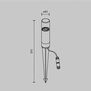 Maytoni Glide Piquet ext&eacute;rieur 37 cm graphite IP54 1xG9