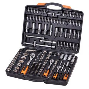 Varan Motors	 Motors VT13019 Coffret cl&eacute;s &agrave; cliquets 171 pi&egrave;ces 1/2'', 3/8'', 1/4'', jeu de douilles