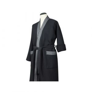 Vent du Sud Peignoir kimono en coton nid d'abeille taille S-M PHENIX anthracite, par Vend du Sud