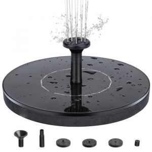 Fontaine à énergie solaire 16 cm Noir