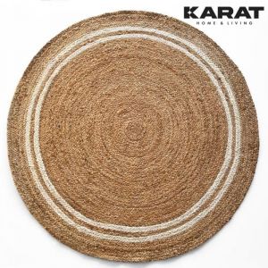 Tapis de jute Mumbai Rond Tiss&eacute; &agrave; la main 150 x 150 cm