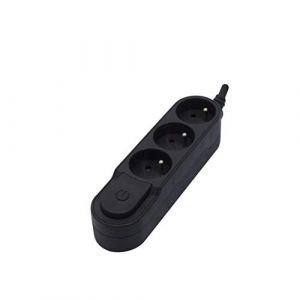 Chacon Bloc Design 3x16A avec Interrupteur - 3 m - Noir