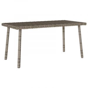 VidaXL Table basse de jardin rectangulaire gris 80x40x37 cm rotin